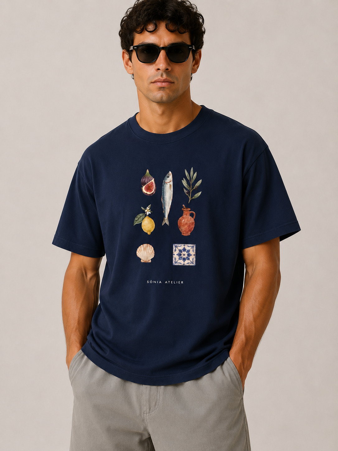 T-shirt 100 % cotton Limited Edition Mediterranean Navy
