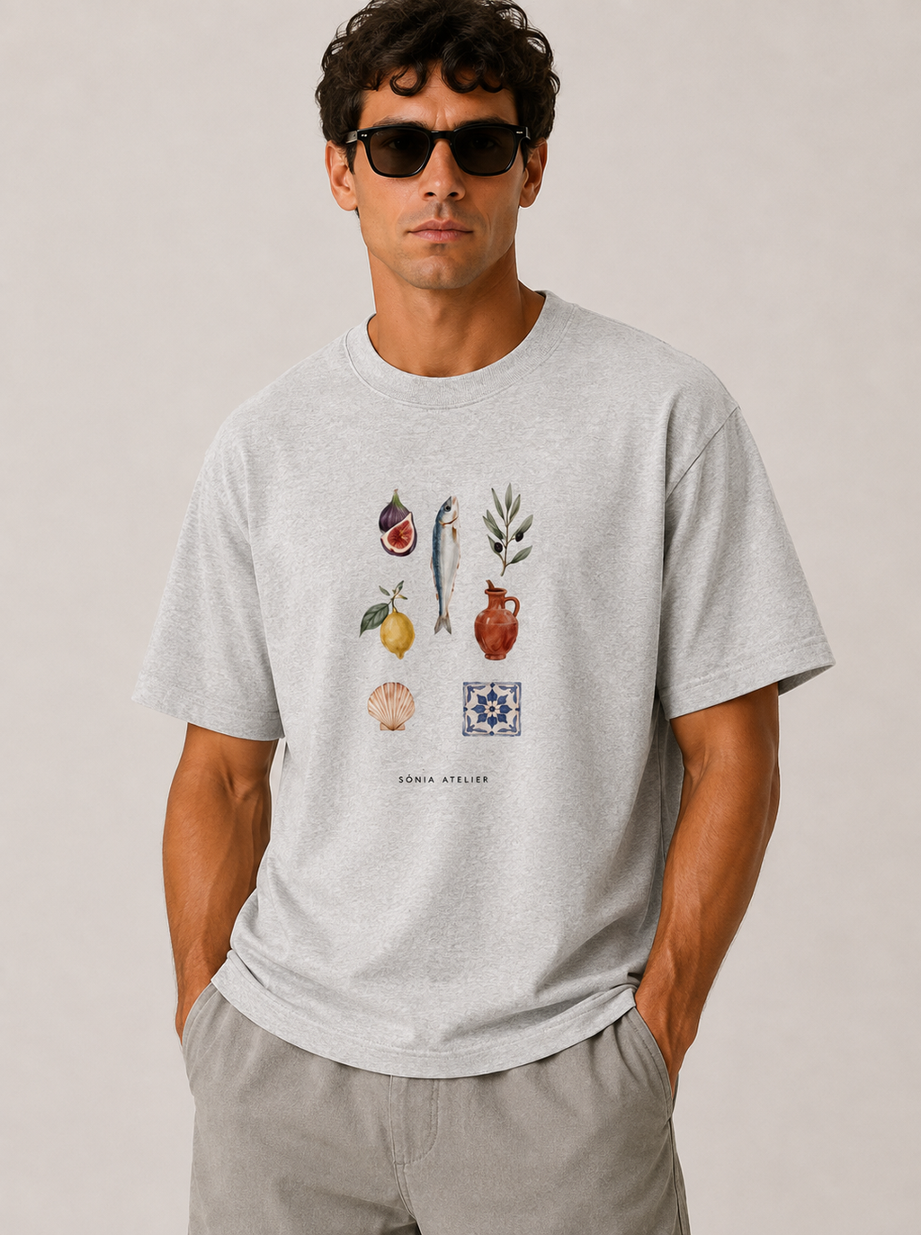 T-shirt 100 % cotton Limited Edition Mediterranean Grey
