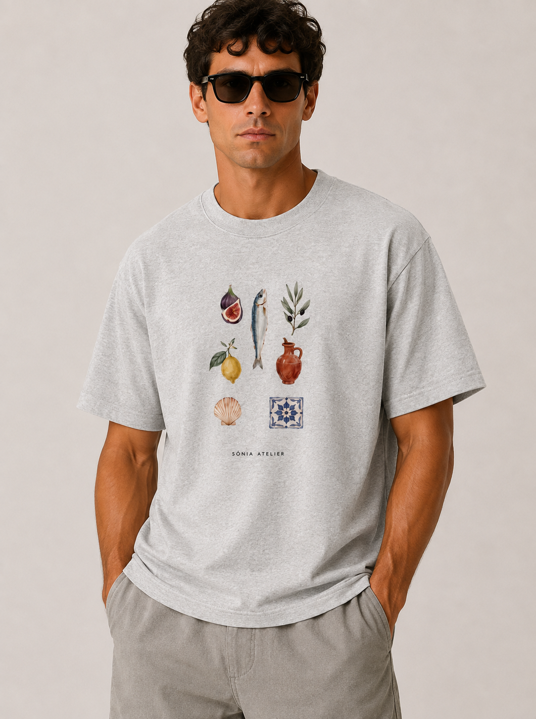 T-shirt 100 % cotton Limited Edition Mediterranean Grey