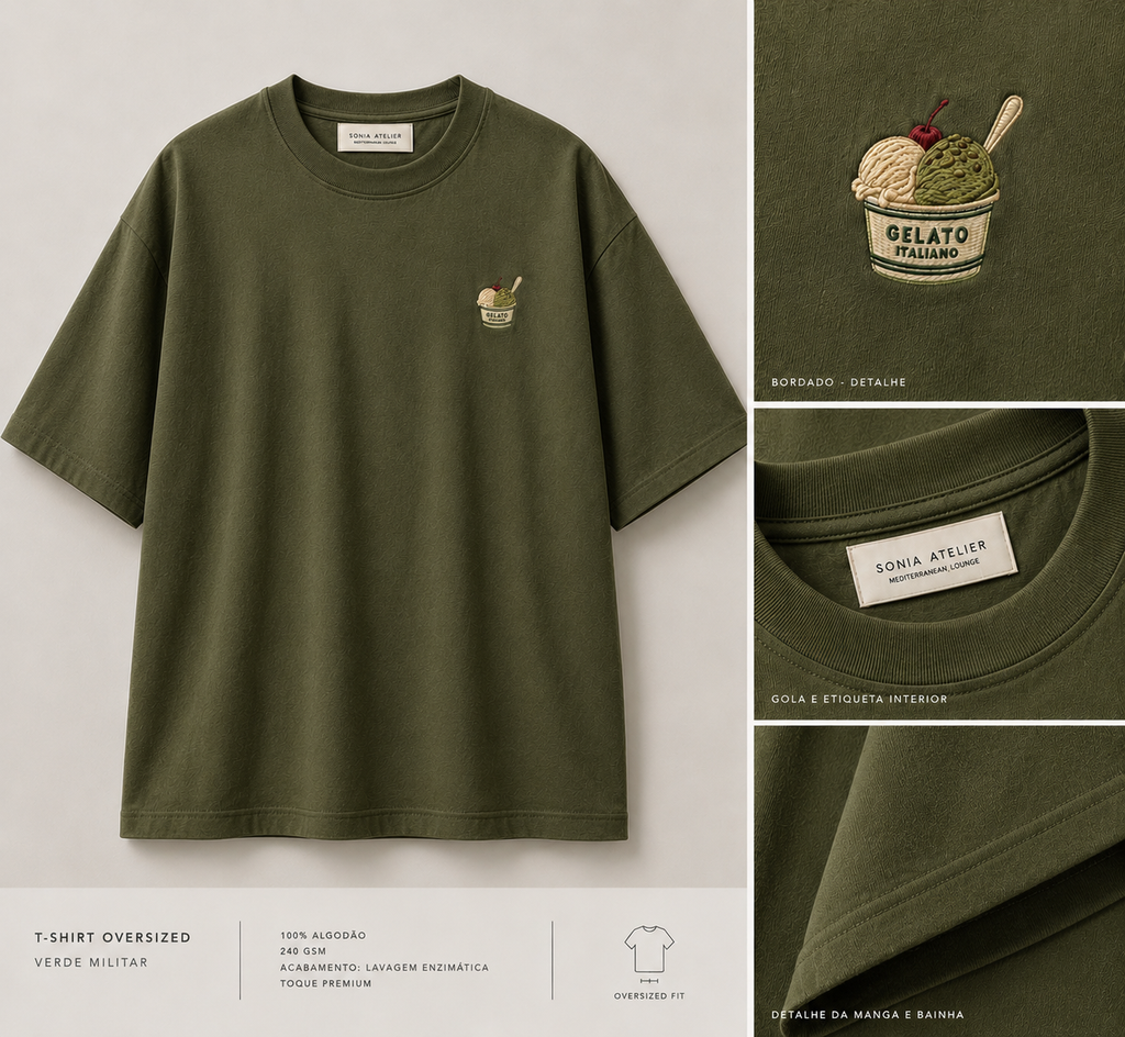 T-shirt 100 % algodão Gelato